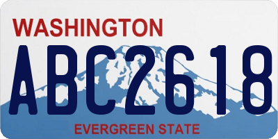 WA license plate ABC2618