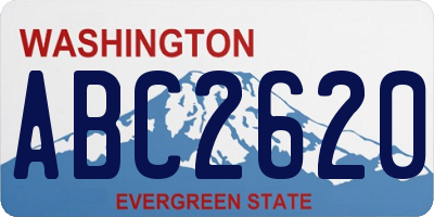 WA license plate ABC2620