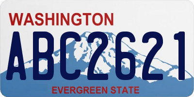WA license plate ABC2621