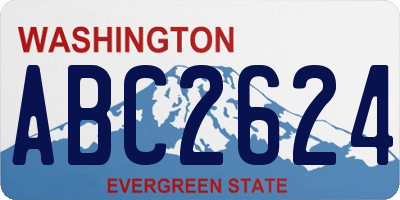 WA license plate ABC2624