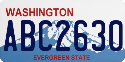 WA license plate ABC2630