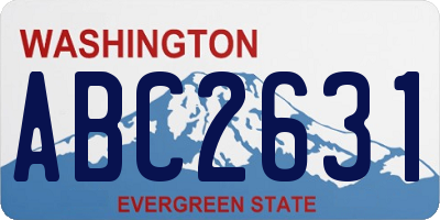 WA license plate ABC2631