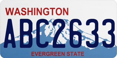WA license plate ABC2633