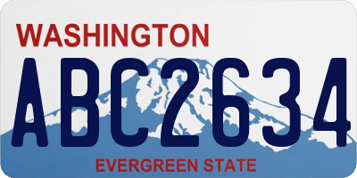 WA license plate ABC2634