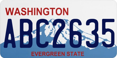 WA license plate ABC2635