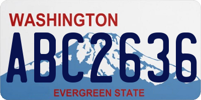 WA license plate ABC2636