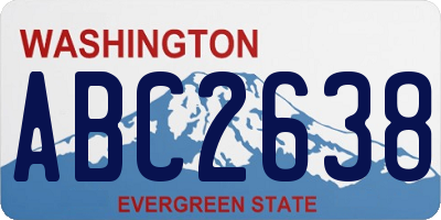 WA license plate ABC2638