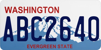 WA license plate ABC2640