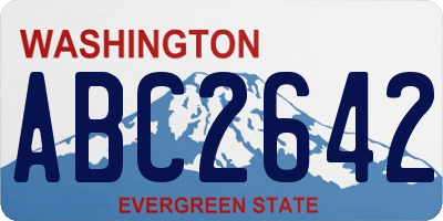 WA license plate ABC2642