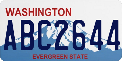 WA license plate ABC2644