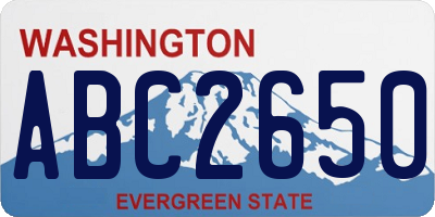 WA license plate ABC2650