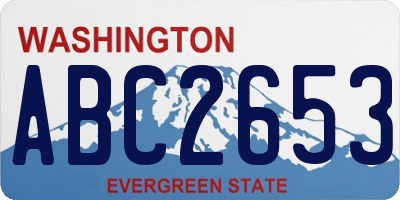 WA license plate ABC2653