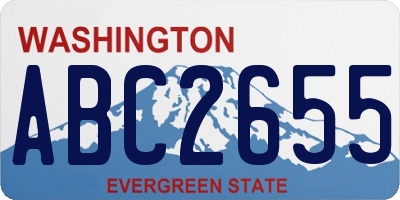 WA license plate ABC2655
