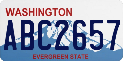 WA license plate ABC2657