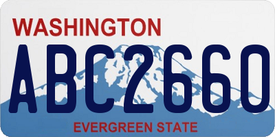 WA license plate ABC2660