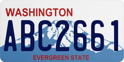 WA license plate ABC2661