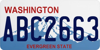 WA license plate ABC2663
