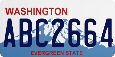 WA license plate ABC2664
