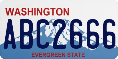 WA license plate ABC2666