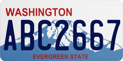 WA license plate ABC2667