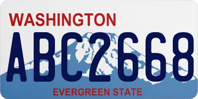 WA license plate ABC2668