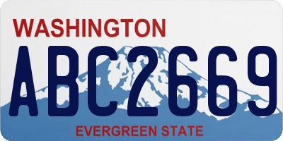 WA license plate ABC2669