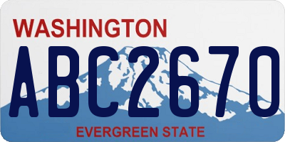 WA license plate ABC2670