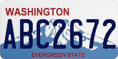 WA license plate ABC2672