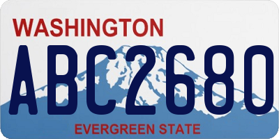 WA license plate ABC2680