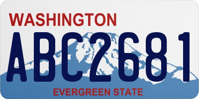 WA license plate ABC2681