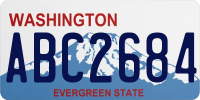 WA license plate ABC2684