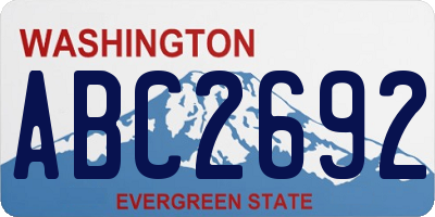 WA license plate ABC2692