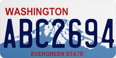 WA license plate ABC2694