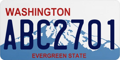WA license plate ABC2701