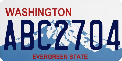 WA license plate ABC2704
