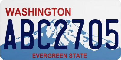 WA license plate ABC2705