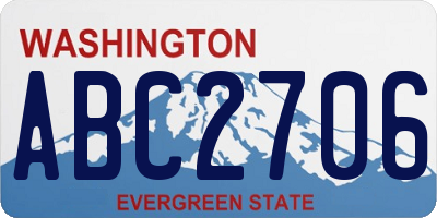 WA license plate ABC2706