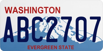 WA license plate ABC2707