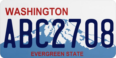 WA license plate ABC2708