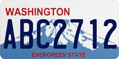 WA license plate ABC2712
