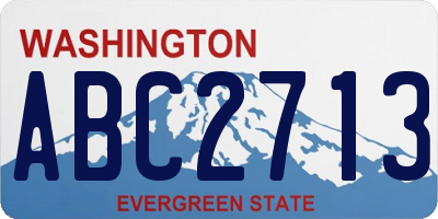 WA license plate ABC2713