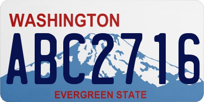 WA license plate ABC2716