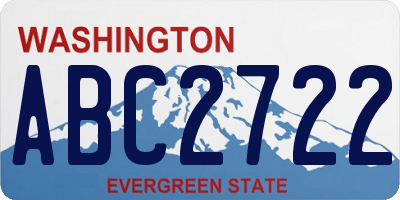 WA license plate ABC2722