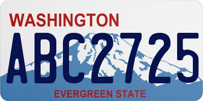 WA license plate ABC2725