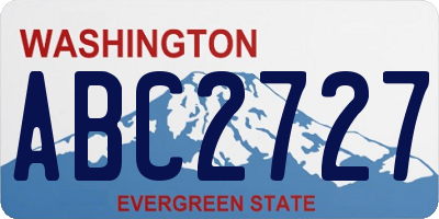 WA license plate ABC2727