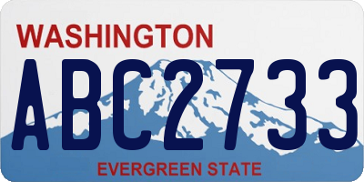 WA license plate ABC2733