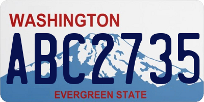 WA license plate ABC2735