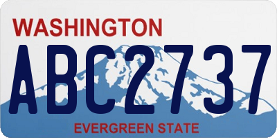 WA license plate ABC2737