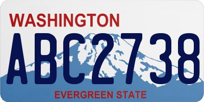WA license plate ABC2738