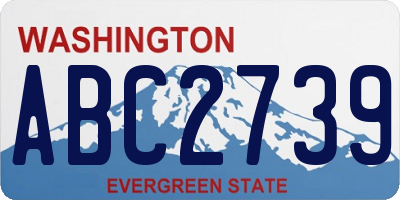 WA license plate ABC2739